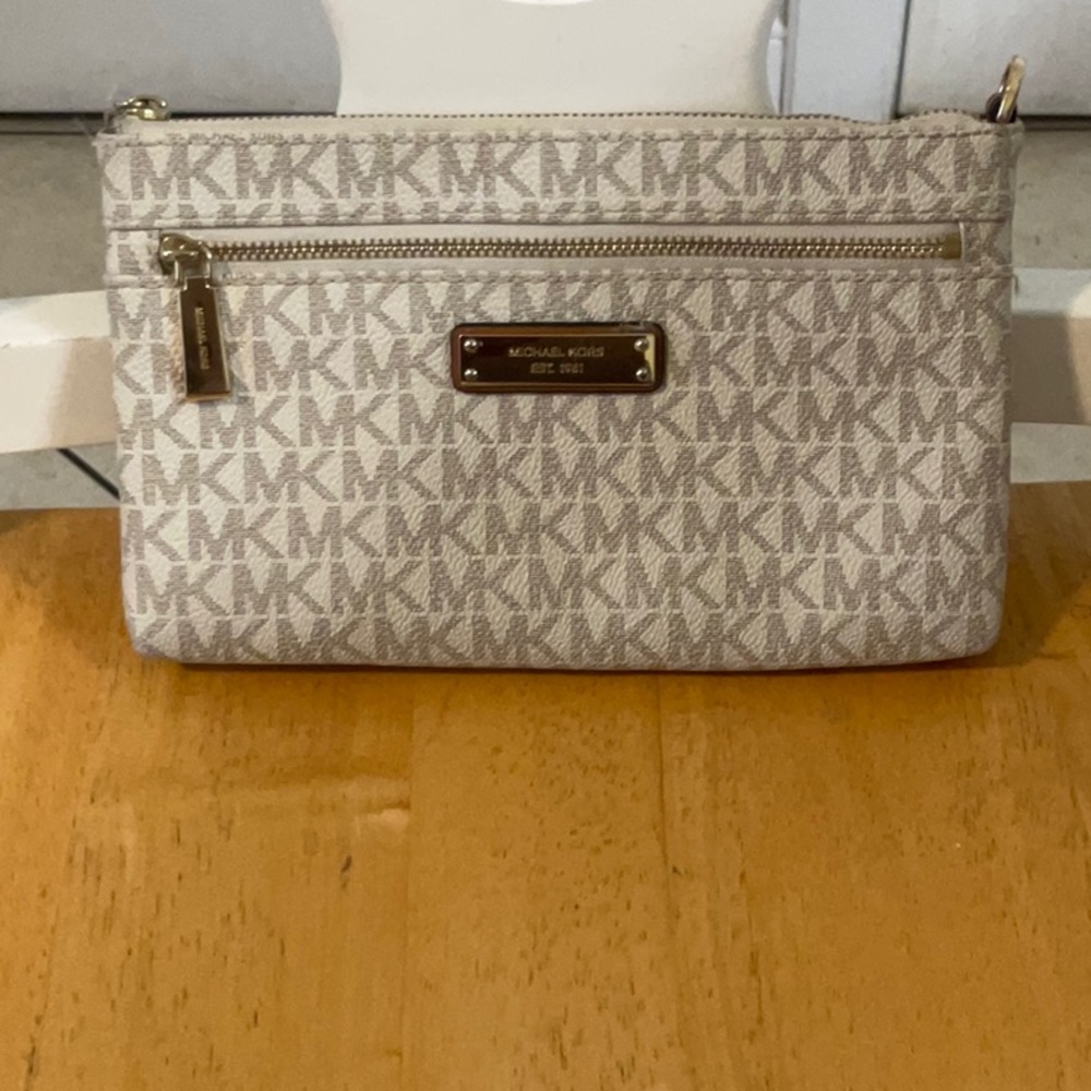 Michael Kors Beige Monogram Crossbody Bag